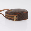 CELINE Macadam Canvas Circle Shoulder Bag PVC Leather Brown Gold Auth 210297-5