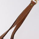 CELINE Macadam Canvas Circle Shoulder Bag PVC Leather Brown Gold Auth 210297-9