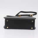 Salvatore Ferragamo Gancini Hand Bag Leather 2way Black Gold Auth 210300A-13