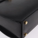 Salvatore Ferragamo Gancini Hand Bag Leather 2way Black Gold Auth 210300A-14