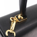 Salvatore Ferragamo Gancini Hand Bag Leather 2way Black Gold Auth 210300A-19