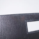 Salvatore Ferragamo Gancini Hand Bag Leather 2way Black Gold Auth 210300A-23