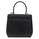 Salvatore Ferragamo Gancini Hand Bag Leather 2way Black Gold Auth 210300A-3