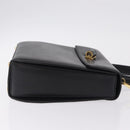 Salvatore Ferragamo Gancini Hand Bag Leather 2way Black Gold Auth 210300A-4