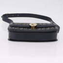CELINE C saluki Shoulder Bag Canvas Navy Gold Auth 210302-10