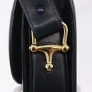 CELINE C saluki Shoulder Bag Canvas Navy Gold Auth 210302-15