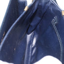 CELINE C saluki Shoulder Bag Canvas Navy Gold Auth 210302-22