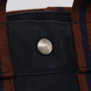 HERMES New Fourre Tout PM Hand Bag Canvas Navy Silver Auth 210303-14