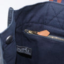 HERMES New Fourre Tout PM Hand Bag Canvas Navy Silver Auth 210303-19