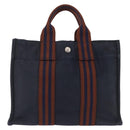 HERMES New Fourre Tout PM Hand Bag Canvas Navy Silver Auth 210303-2