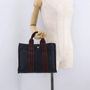 HERMES New Fourre Tout PM Hand Bag Canvas Navy Silver Auth 210303-21
