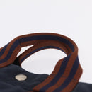 HERMES New Fourre Tout PM Hand Bag Canvas Navy Silver Auth 210303-8