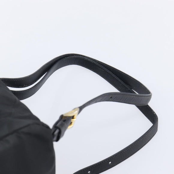 PRADA Backpack Nylon Black Gold Auth 210304