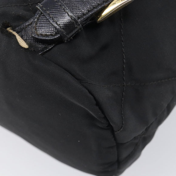 PRADA Backpack Nylon Black Gold Auth 210304