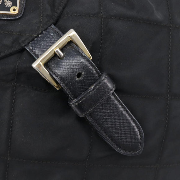 PRADA Backpack Nylon Black Gold Auth 210304