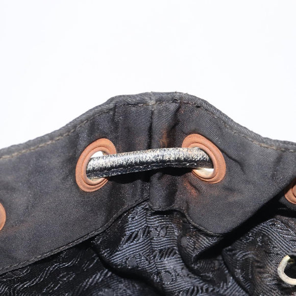 PRADA Backpack Nylon Black Gold Auth 210304
