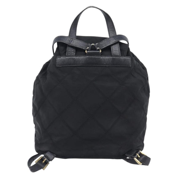 PRADA Backpack Nylon Black Gold Auth 210304
