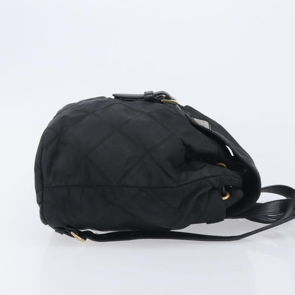 PRADA Backpack Nylon Black Gold Auth 210304