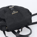 PRADA Backpack Nylon Black Gold Auth 210304-7