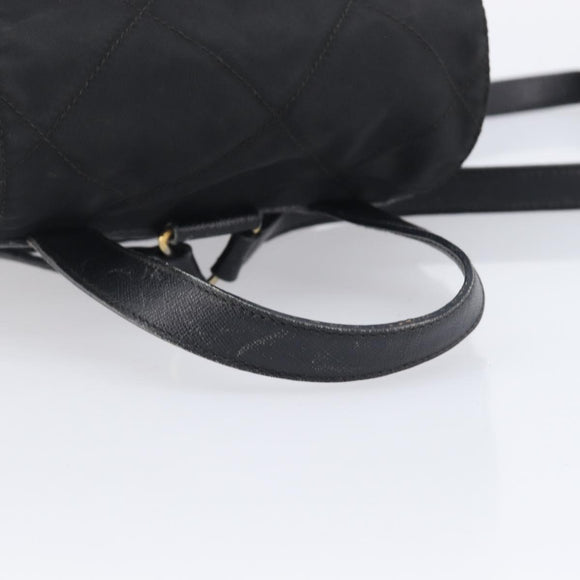 PRADA Backpack Nylon Black Gold Auth 210304