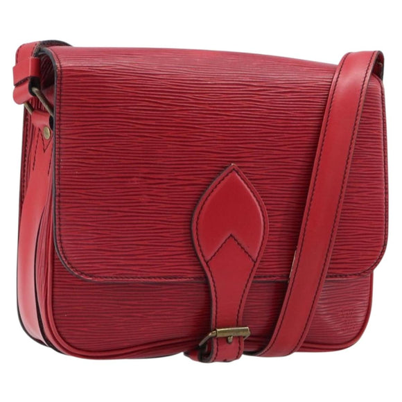 LOUIS VUITTON Epi Cartesier MM Shoulder Bag Red M52247 LV Auth 210305