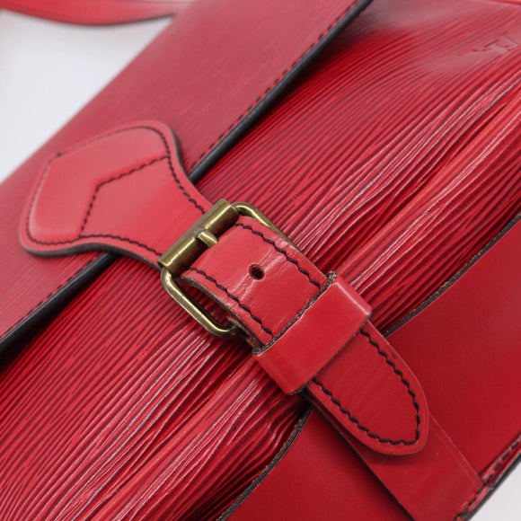 LOUIS VUITTON Epi Cartesier MM Shoulder Bag Red M52247 LV Auth 210305