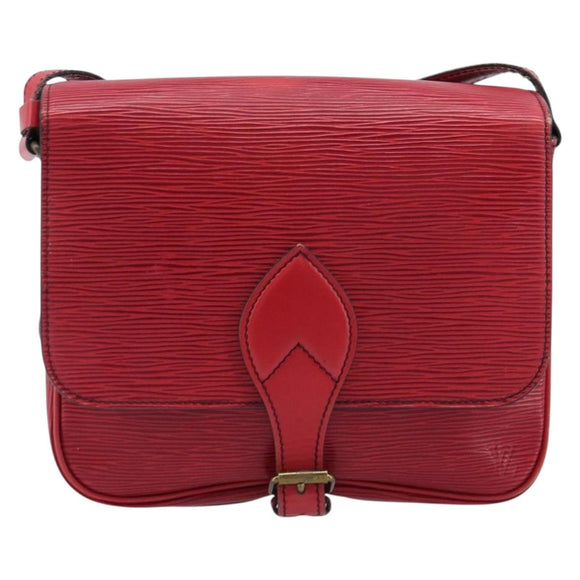 LOUIS VUITTON Epi Cartesier MM Shoulder Bag Red M52247 LV Auth 210305