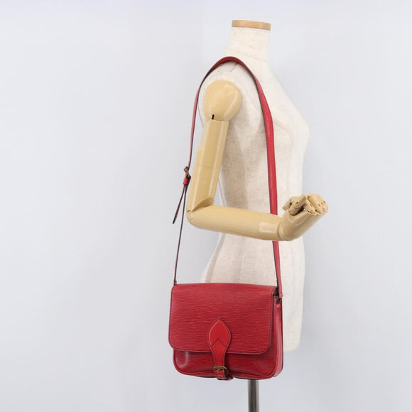 LOUIS VUITTON Epi Cartesier MM Shoulder Bag Red M52247 LV Auth 210305