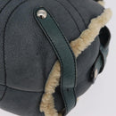 Salvatore Ferragamo Gancini Hand Bag Leather Mouton Blue Silver Auth 210306-12