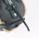Salvatore Ferragamo Gancini Hand Bag Leather Mouton Blue Silver Auth 210306-15