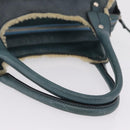 Salvatore Ferragamo Gancini Hand Bag Leather Mouton Blue Silver Auth 210306-7