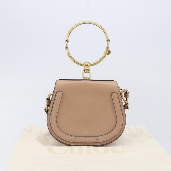 Chloe Nile Hand Bag Leather 2way Pink Gold Auth 210308A