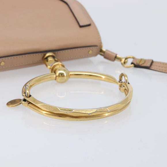 Chloe Nile Hand Bag Leather 2way Pink Gold Auth 210308A