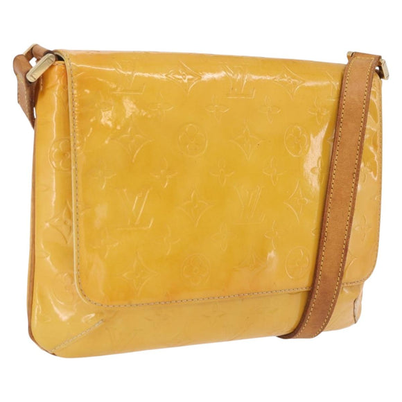 LOUIS VUITTON Monogram Vernis Thompson Street Bag Lime Yellow M91071 Auth 210311