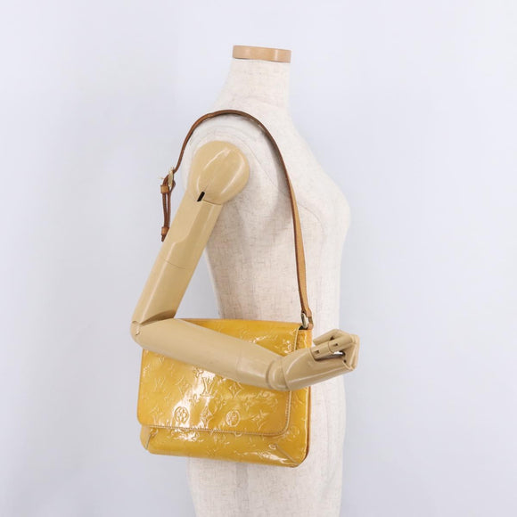 LOUIS VUITTON Monogram Vernis Thompson Street Bag Lime Yellow M91071 Auth 210311
