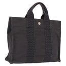 HERMES Her Line PM Hand Bag Canvas Gray Silver Auth 210312-1