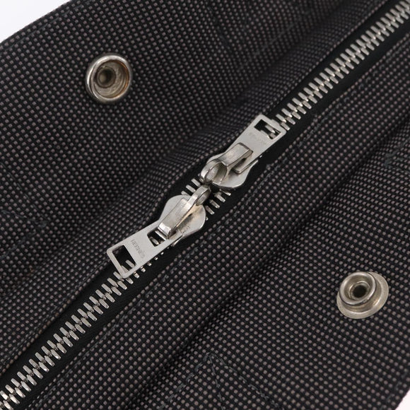HERMES Her Line PM Hand Bag Canvas Gray Silver Auth 210312