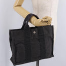 HERMES Her Line PM Hand Bag Canvas Gray Silver Auth 210312-22
