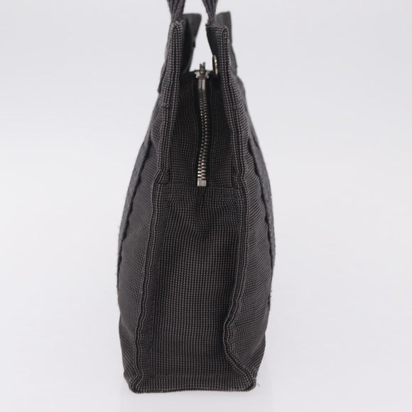 HERMES Her Line PM Hand Bag Canvas Gray Silver Auth 210312