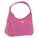 PRADA Hand pouch Hand Bag Nylon Pink Silver Auth 210315A-1