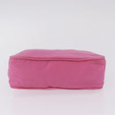 PRADA Hand pouch Hand Bag Nylon Pink Silver Auth 210315A-10