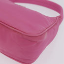 PRADA Hand pouch Hand Bag Nylon Pink Silver Auth 210315A-12