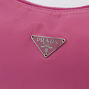 PRADA Hand pouch Hand Bag Nylon Pink Silver Auth 210315A-15