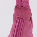 PRADA Hand pouch Hand Bag Nylon Pink Silver Auth 210315A-17