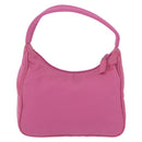 PRADA Hand pouch Hand Bag Nylon Pink Silver Auth 210315A-3
