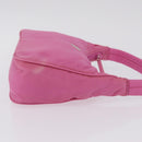 PRADA Hand pouch Hand Bag Nylon Pink Silver Auth 210315A-4