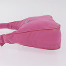 PRADA Hand pouch Hand Bag Nylon Pink Silver Auth 210315A-6