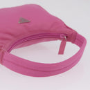 PRADA Hand pouch Hand Bag Nylon Pink Silver Auth 210315A-8