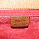 CELINE Hand Bag Leather 2way Beige Gold Auth 210316-18