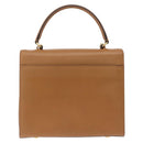 CELINE Hand Bag Leather 2way Beige Gold Auth 210316-3
